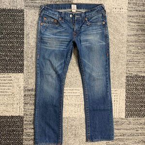 TRUE RELIGION STRAIGHT JEANS 32W 30L NO FLAP